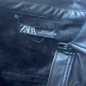 Zara Sleek Black Leather Jacket